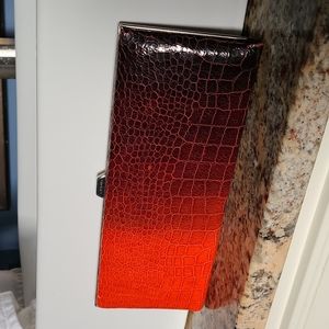 Lodis Red Ombre Leather clutch